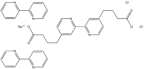 Bis(2,2'-bipyridyl)(2,2'-bipyridine-4,4'-dibutanoic acid)ruthenium(II) 
dichloride 구조식 이미지