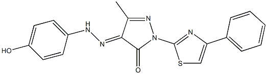 4-[(4-hydroxyphenyl)hydrazono]-5-methyl-2-(4-phenyl-1,3-thiazol-2-yl)-2,4-dihydro-3H-pyrazol-3-one Structure