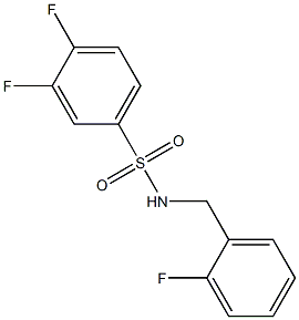 3,4-Difluoro-N-(2-fluorobenzyl)benzenesulfonamide, 97% 구조식 이미지