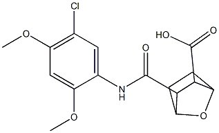 3-((5-chloro-2,4-dimethoxyphenyl)carbamoyl)-7-oxabicyclo[2.2.1]heptane-2-carboxylic acid Structure