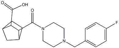 3-(4-(4-fluorobenzyl)piperazine-1-carbonyl)bicyclo[2.2.1]heptane-2-carboxylic acid 구조식 이미지