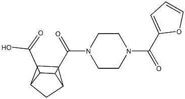 3-(4-(furan-2-carbonyl)piperazine-1-carbonyl)bicyclo[2.2.1]heptane-2-carboxylic acid Structure