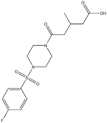 5-(4-((4-fluorophenyl)sulfonyl)piperazin-1-yl)-3-methyl-5-oxopentanoic acid 구조식 이미지