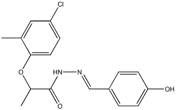 (E)-2-(4-chloro-2-methylphenoxy)-N'-(4-hydroxybenzylidene)propanehydrazide 구조식 이미지
