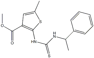 methyl 5-methyl-2-(3-(1-phenylethyl)thioureido)thiophene-3-carboxylate Structure