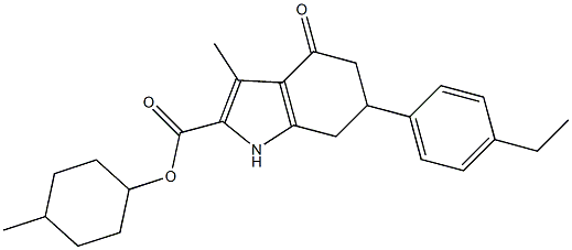 4-methylcyclohexyl 6-(4-ethylphenyl)-3-methyl-4-oxo-4,5,6,7-tetrahydro-1H-indole-2-carboxylate Structure