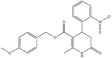 4-methoxybenzyl 2-methyl-4-(2-nitrophenyl)-6-oxo-1,4,5,6-tetrahydropyridine-3-carboxylate 구조식 이미지