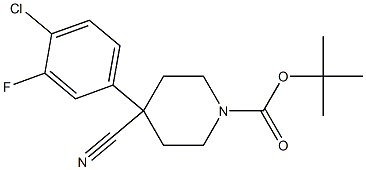 tert-butyl 4-(4-chloro-3-fluorophenyl)-4-cyanopiperidine-1-carboxylate 구조식 이미지