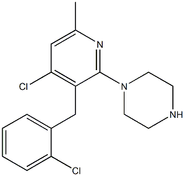 1-(4-chloro-3-(2-chlorobenzyl)-6-methylpyridin-2-yl)piperazine 구조식 이미지
