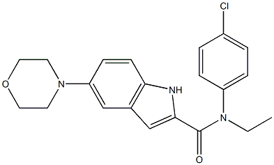 N-(4-chlorophenyl)-N-ethyl-5-morpholino-1H-indole-2-carboxamide 구조식 이미지