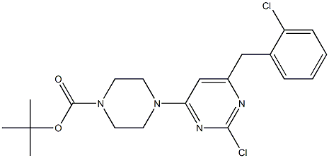 tert-butyl 4-(2-chloro-6-(2-chlorobenzyl)pyrimidin-4-yl)piperazine-1-carboxylate Structure