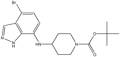 tert-butyl 4-(4-bromo-1H-indazol-7-ylamino)piperidine-1-carboxylate Structure