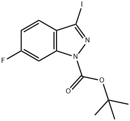 tert-butyl 6-fluoro-3-iodo-1H-indazole-1-carboxylate 구조식 이미지