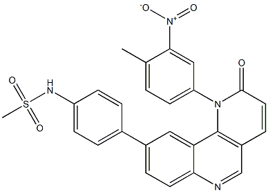 N-{4-[1-(4-Methyl-3-nitro-phenyl)-2-oxo-1,2-dihydro-benzo[h][1,6]naphthyridin-9-yl]-phenyl}-methanesulfonamide Structure