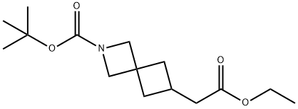 tert-butyl 6-(2-ethoxy-2-oxoethyl)-2-azaspiro[3.3]heptane-2-carboxylate 구조식 이미지