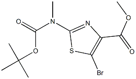 5-Bromo-2-(tert-butoxycarbonyl-methyl-amino)-thiazole-4-carboxylic acid methyl ester 구조식 이미지