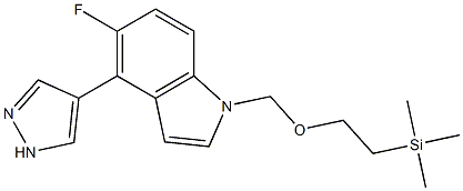 5-fluoro-4-(1H-pyrazol-4-yl)-1-((2-(trimethylsilyl)ethoxy)methyl)-1H-indole Structure