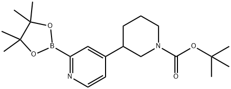 tert-butyl 3-(2-(4,4,5,5-tetramethyl-1,3,2-dioxaborolan-2-yl)pyridin-4-yl)piperidine-1-carboxylate Structure