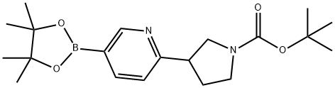 tert-butyl 3-(5-(4,4,5,5-tetramethyl-1,3,2-dioxaborolan-2-yl)pyridin-2-yl)pyrrolidine-1-carboxylate Structure