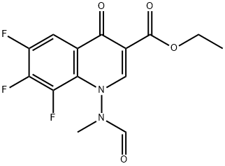 6,7,8-Trifluoro-1-(formylmethylamino)-1,4-dihydro-4-oxo-3-quinolinecarboxylic acid ethyl ester 구조식 이미지