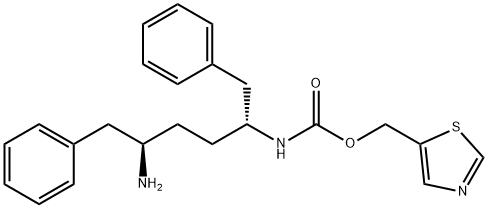 thiazol-5-ylmethyl ((2R,5R)-5-amino-1,6-diphenylhexan-2-yl)carbamate 구조식 이미지