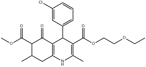 3-(2-ethoxyethyl) 6-methyl 4-(3-chlorophenyl)-2,7-dimethyl-5-oxo-1,4,5,6,7,8-hexahydroquinoline-3,6-dicarboxylate 구조식 이미지