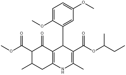 3-sec-butyl 6-methyl 4-(2,5-dimethoxyphenyl)-2,7-dimethyl-5-oxo-1,4,5,6,7,8-hexahydroquinoline-3,6-dicarboxylate 구조식 이미지