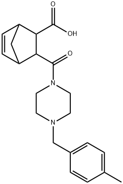 3-(4-(4-methylbenzyl)piperazine-1-carbonyl)bicyclo[2.2.1]hept-5-ene-2-carboxylic acid 구조식 이미지