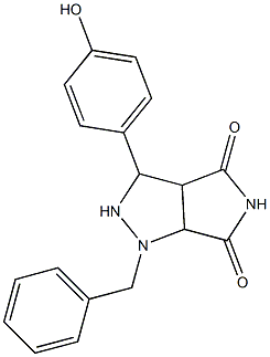 1-benzyl-3-(4-hydroxyphenyl)tetrahydropyrrolo[3,4-c]pyrazole-4,6(1H,5H)-dione 구조식 이미지