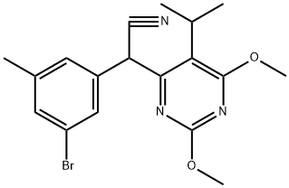 2-(3-bromo-5-methylphenyl)-2-(5-isopropyl-2,6-dimethoxypyrimidin-4-yl)acetonitrile Structure