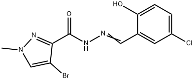 (E)-4-bromo-N'-(5-chloro-2-hydroxybenzylidene)-1-methyl-1H-pyrazole-3-carbohydrazide 구조식 이미지