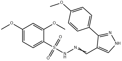 (Z)-2,4-dimethoxy-N'-((3-(4-methoxyphenyl)-1H-pyrazol-4-yl)methylene)benzenesulfonohydrazide Structure