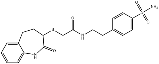 2-[(2-hydroxy-4,5-dihydro-3H-1-benzazepin-3-yl)sulfanyl]-N-[2-(4-sulfamoylphenyl)ethyl]acetamide 구조식 이미지