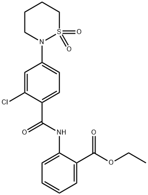 ethyl 2-({[2-chloro-4-(1,1-dioxido-1,2-thiazinan-2-yl)phenyl]carbonyl}amino)benzoate Structure