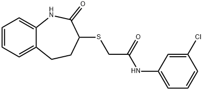 N-(3-chlorophenyl)-2-[(2-hydroxy-4,5-dihydro-3H-1-benzazepin-3-yl)sulfanyl]acetamide 구조식 이미지