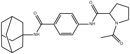 1-acetyl-N-[4-(tricyclo[3.3.1.1~3,7~]dec-1-ylcarbamoyl)phenyl]prolinamide Structure