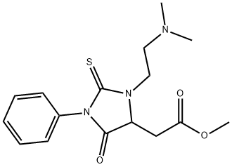 methyl {3-[2-(dimethylamino)ethyl]-5-oxo-1-phenyl-2-thioxo-4-imidazolidinyl}acetate Structure