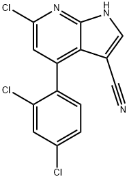 6-Chloro-4-(2,4-dichlorophenyl)-1H-pyrrolo[2,3-b]pyridine-3-carbonitrile Structure