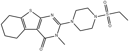 2-[4-(ethylsulfonyl)piperazin-1-yl]-3-methyl-5,6,7,8-tetrahydro[1]benzothieno[2,3-d]pyrimidin-4(3H)-one 구조식 이미지