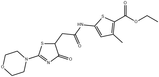 ethyl 3-methyl-5-({[2-(morpholin-4-yl)-4-oxo-4,5-dihydro-1,3-thiazol-5-yl]acetyl}amino)thiophene-2-carboxylate Structure