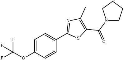 {4-methyl-2-[4-(trifluoromethoxy)phenyl]-1,3-thiazol-5-yl}(pyrrolidin-1-yl)methanone 구조식 이미지