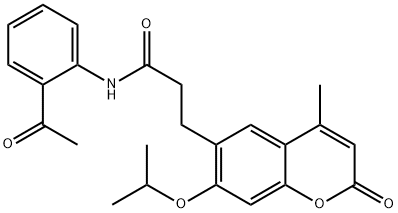 N-(2-acetylphenyl)-3-[4-methyl-2-oxo-7-(propan-2-yloxy)-2H-chromen-6-yl]propanamide Structure