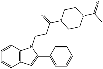 1-(4-acetylpiperazin-1-yl)-3-(2-phenyl-1H-indol-1-yl)propan-1-one 구조식 이미지
