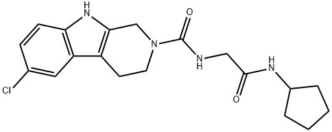 6-chloro-N-[2-(cyclopentylamino)-2-oxoethyl]-1,3,4,9-tetrahydro-2H-beta-carboline-2-carboxamide 구조식 이미지