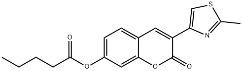 3-(2-methyl-1,3-thiazol-4-yl)-2-oxo-2H-chromen-7-yl pentanoate Structure