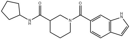 N-cyclopentyl-1-(1H-indol-6-ylcarbonyl)piperidine-3-carboxamide 구조식 이미지