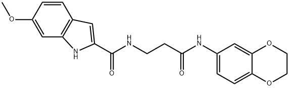 N-[3-(2,3-dihydro-1,4-benzodioxin-6-ylamino)-3-oxopropyl]-6-methoxy-1H-indole-2-carboxamide Structure