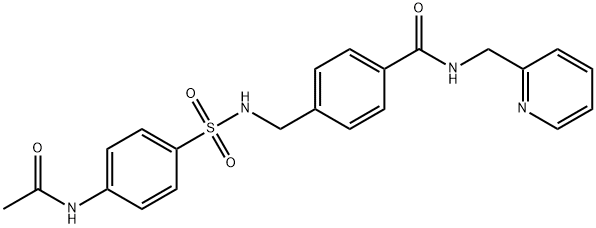 4-[({[4-(acetylamino)phenyl]sulfonyl}amino)methyl]-N-(pyridin-2-ylmethyl)benzamide 구조식 이미지