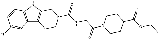 ethyl 1-{N-[(6-chloro-1,3,4,9-tetrahydro-2H-beta-carbolin-2-yl)carbonyl]glycyl}piperidine-4-carboxylate Structure