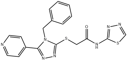 2-{[4-benzyl-5-(pyridin-4-yl)-4H-1,2,4-triazol-3-yl]sulfanyl}-N-(1,3,4-thiadiazol-2-yl)acetamide 구조식 이미지